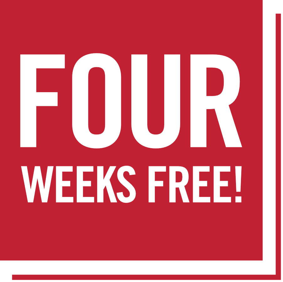 4 Weeks free on all units!